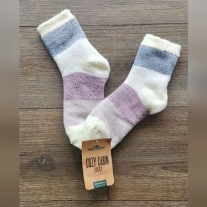 Cozy Cabin Socks - Cream, Gray, and Pink